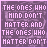 Pixelated purple background with white text reading "THE ONES WHO MIND DON'T MATTER AND THE ONES WHO MATTER DON'T" on left, and swirling abstract shapes with the word "MIND" in white on right.