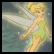 Two side-by-side animated frames of a cartoon fairy character with blonde hair, green dress, and translucent wings against different backgrounds.