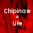 Red background with white text reading "Chipinaw = Life" in pixelated font, displayed across four with one grayed out