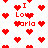 Red pixelated hearts and text reading 'I Love Karla' scattered across a white background in multiple arrangements.