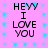 Pixelated text 'HEW I LOVE YOU' on pink background with blue star patterns, repeated in four identical quadrants.