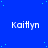 Blue background with scattered light blue dots and repeated white text "Kaitlyn" in a pattern