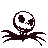 Pixelated black spider-like creature with large eyes and multiple limbs appears in a , accompanied by blue text reading JACK, THE PUMPKIN KING!!<3