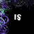 Black background with purple and teal swirling patterns on the left, white text reading IS THIS LOVE? arranged in three lines.