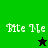 Green and black pixelated icon with 'Bite Me' text, featuring a star symbol that changes color between frames.