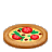 Animated pizza icon with steam rising across multiple frames, displayed in a 3x3 contact sheet layout on gray background.