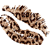 Static pixelated icon of a brown and tan leopard-print pattern with irregular, flowing shapes against a gray background.