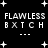 Black background with white pixelated text and star symbols arranged in a pattern, showing repeated phrases and punctuation marks