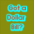 Pixelated text in red and cyan on a solid olive-green background, arranged in three lines reading "Got a Dollar Bill?" with visible pixelation artifacts.