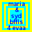 Pixelated icon with blue and yellow borders, displaying text 'maria', '8', 'syd', 'bffls', '4 evaa' in blue on a light blue background.