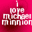 A static image with a bright pink background displays white text reading "i love michael minnion" in four identical arranged in a