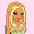 Pixel art contact sheet showing a blonde female character in various poses with an American flag belt buckle and pink text reading Legally Blonde!