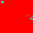 Red background with scattered cyan and gray stars and short cyan lines, one gray rectangle in bottom-right corner.