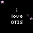 Black background with white text 'i love OTIS' and pink/purple star animations in a