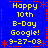 Blue background with yellow text reading Happy 10th B-Day Google! 9-27-08 and red asterisk-like symbols arranged in a pattern