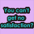 Pixelated text and a grayscale photo on a purple background with cyan text reading "You can't get no satisfaction?" and "I'll satisfy you Adam".