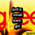 Animated icon with yellow background and red 'gg' symbols, displaying changing text blocks in black rectangles over a fiery base.