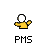 Pixelated character with yellow body and red head, transitioning from white to red head color across frames while holding a speech bubble reading 'Fuck off!' in some views.
