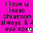 Pixelated text on bright pink background with animated heart symbol in 'eva xoxo' line, two identical side-by-side views showing sequential animation frames.