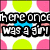 Pixelated text on a polka-dot background with blue sparkles, reading "there once was a girl named Olivia... who is way more awesome than you will ever be.".