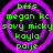 Four identical circular icons with purple concentric rings and green text listing names on a black background.