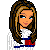 Pixel art contact sheet of an animated icon featuring a cartoon girl character and red lip prints with text, arranged in 3x3 grid on gray background.
