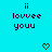 Pixelated text and heart symbols on a cyan background with two identical side-by-side layouts.