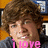 A pixelated image of a person with brown hair wearing a dark gray hoodie, with pink text overlaid in different positions across three