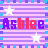 A static contact sheet of a 4x3 grid showing repeated frames from an animated icon with alternating text and star patterns on a striped background.