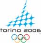 Static icon featuring a blue geometric mountain-like shape above "torino 2006" text and Olympic rings on white background.