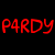 Static pixelated red text "P4RDY" on solid black background in a 50x50 buddy icon format.