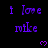 Purple text and heart symbols on a black background with gray corner overlay.
