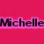 Static image with four distinct sections: pink background with 'Michelle' text, green background with 'and' text, pink background with 'Connor' text, and gray background with a green heart symbol.