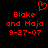 Red pixel text on black background reads "Blake and Maja 9-27-07" with a red heart symbol above the name, displayed in two identical side-by-side