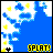 Pixelated blue and yellow graphic with splashing water effect, featuring the word "SPLAT!" in bold yellow text at bottom right.