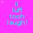 Bright pink background with cyan text reading "ii luff tooh laugh!" repeated in a pattern, scattered small white stars