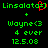 Green pixelated text on black background with red heart symbol replacing 'o' in Linsalota, two identical of text below