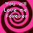 Four identical pink and dark brown spiral patterns arranged in a , each containing white text reading "You will Love me Forever" in a pixelated font