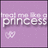 Pixelated purple icon with white text reading 'treat me like a princess' and a small heart symbol below the text.