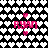 Pixelated pink text 'RYAN' surrounded by small hearts on a heart-patterned background with black, white, and gray tones.
