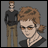 Pixelated image of two figures with brown hair, one in foreground wearing dark top and necklace, another in background with dark long-sleeve shirt and brown pants, next to text reading 'Anime IM' and 'com' on black background.