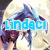 Pixelated anime-style character with blue hair and white clothing, holding a brown object while text overlays read 'lindac', 'is', and 'the best!!!'