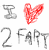 Static pixel art icon featuring a red heart symbol above gray text reading "FART" with the number "2" to its left, all on white background.