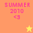 Four pixelated display 'SUMMER 2010' text with '<3' and star symbols in varying color schemes