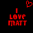 Red pixelated text 'I LOVE MATT' appears twice on a black background with a red heart symbol above the left text block.