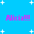 Blue background with white star shapes and repeated pink text 'Alicia!!!' in pixelated font.