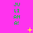 Green text reading 'JULIANA!' on a bright pink background with scattered yellow star-like and dot-shaped pixels.