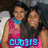 Two people in pink sleeveless tops with blue accents stand close together, one wearing a dark necklace; pixelated text reads "eU691S" at the bottom.