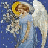 Animated contact sheet of 16 frames showing an angelic figure with white wings and blue robe singing a whiskey lullaby, text incrementally building across frames on a starry background.