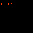 Pixelated text and symbols in rainbow colors on a black background, with animated color shifts